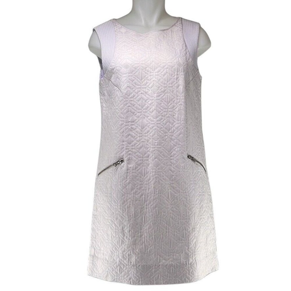 J. CREW Dress Lavender Quilted Midi Shift Women's Size S